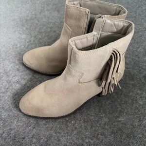 Next Taupe Suede Fringe Ankle Booties